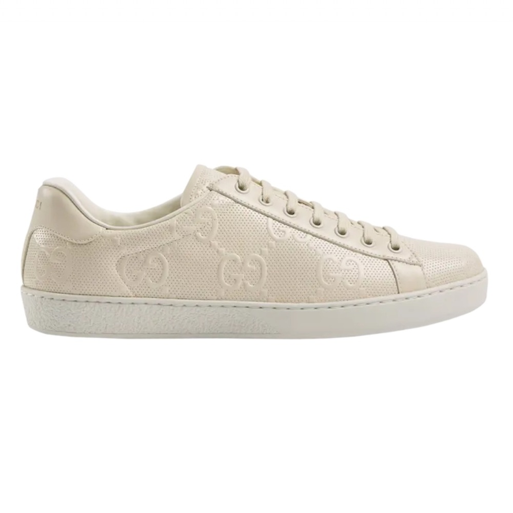 Gucci Ace GG Embossed White Sneakers
